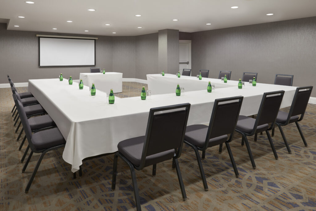 Meeting room u shaped table setup