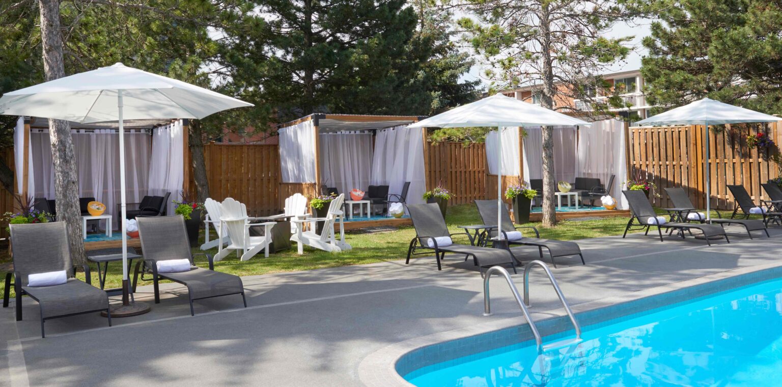 Pool with cabanas